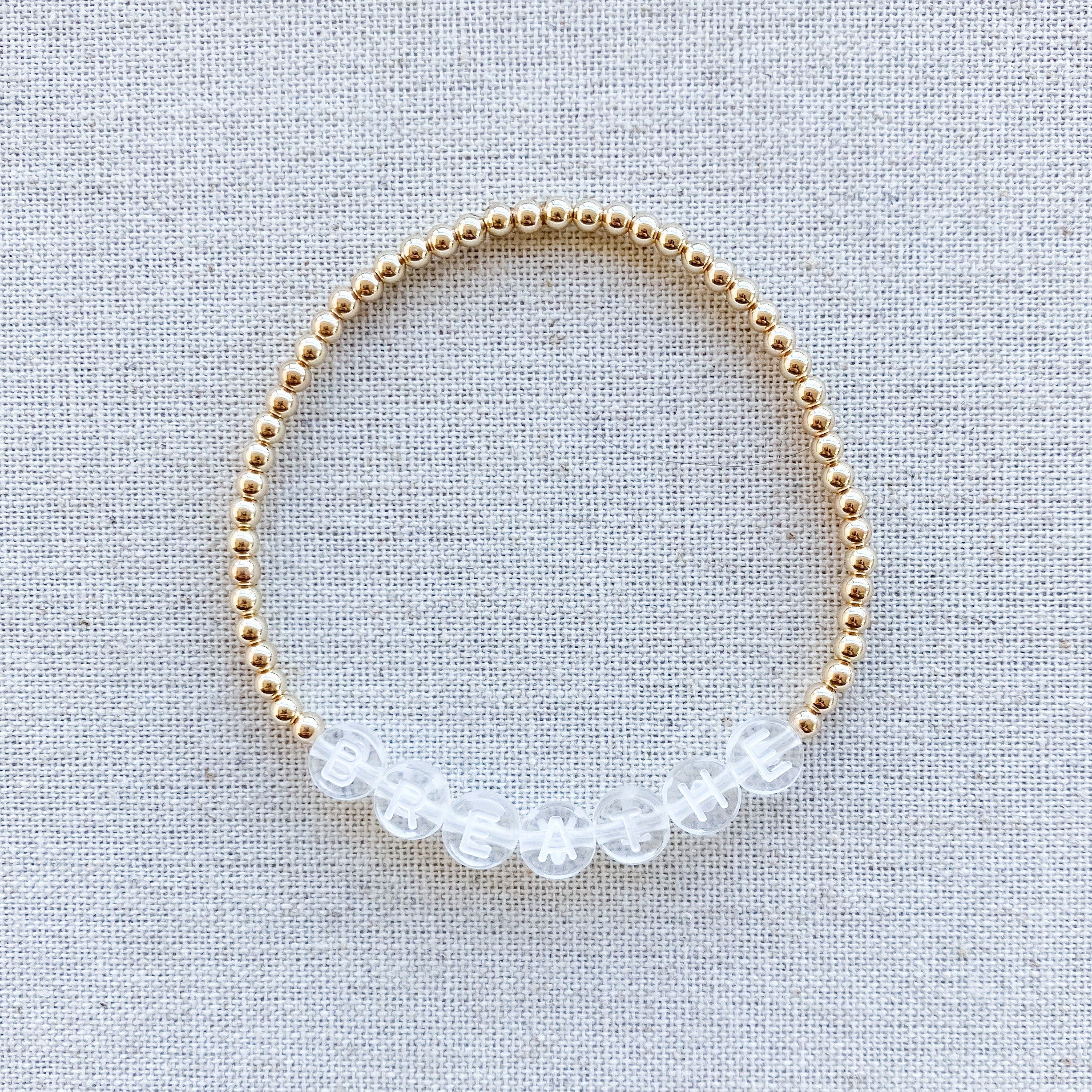 Gold Transparent Letter Bead Bracelet - Main Image